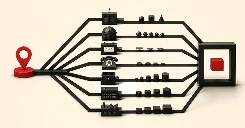 Seven outbound operating models branching toward different growth paths